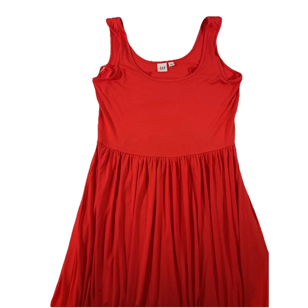 Gap Orange Fit & Flare Sleeveless‎ Knee Length Casual Rayon Dress Sz Small J5